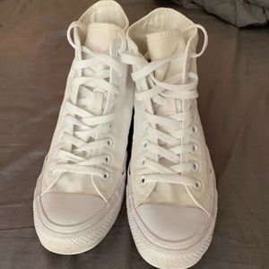 All White Converse High Top Sneakers